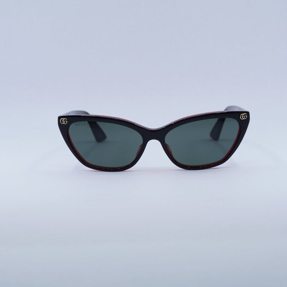 Gucci GG1815S 003 Sunglasses Shiny Black/Red Cat Eye Frame, Grey Lenses main image 7